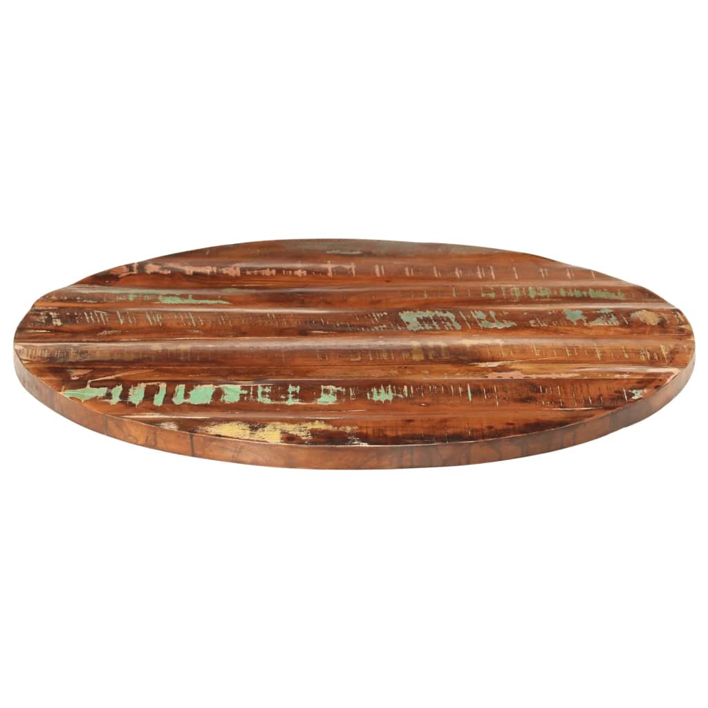 Tischplatte Ø 40x2,5 cm Rund Raues Massives Mangoholz