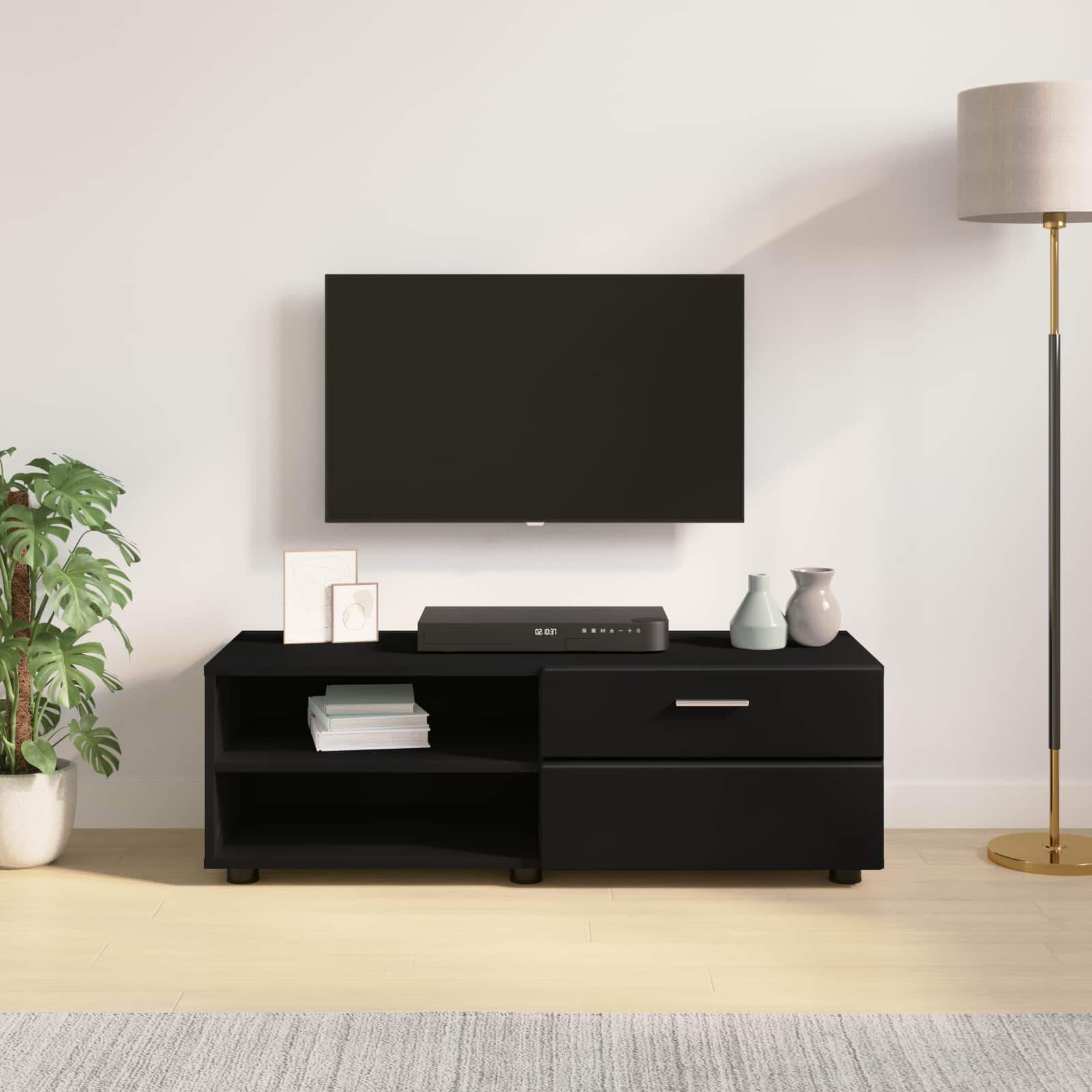 Highboard mit Regal FLORIN Weiß 60 x 35 x 182 cm Holzwerkstoff