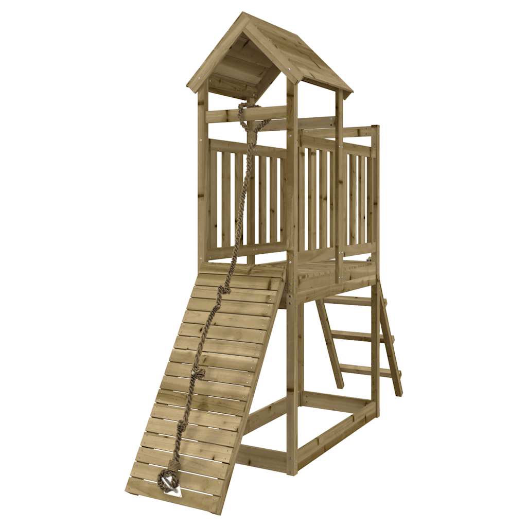Spielturm mit Kletterwand Massivholz Kiefer