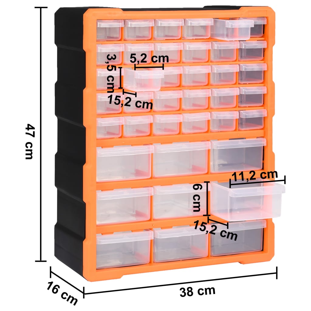 Multi-Schubladen-Organizer mit 64 Schubladen 52x16x37,5 cm