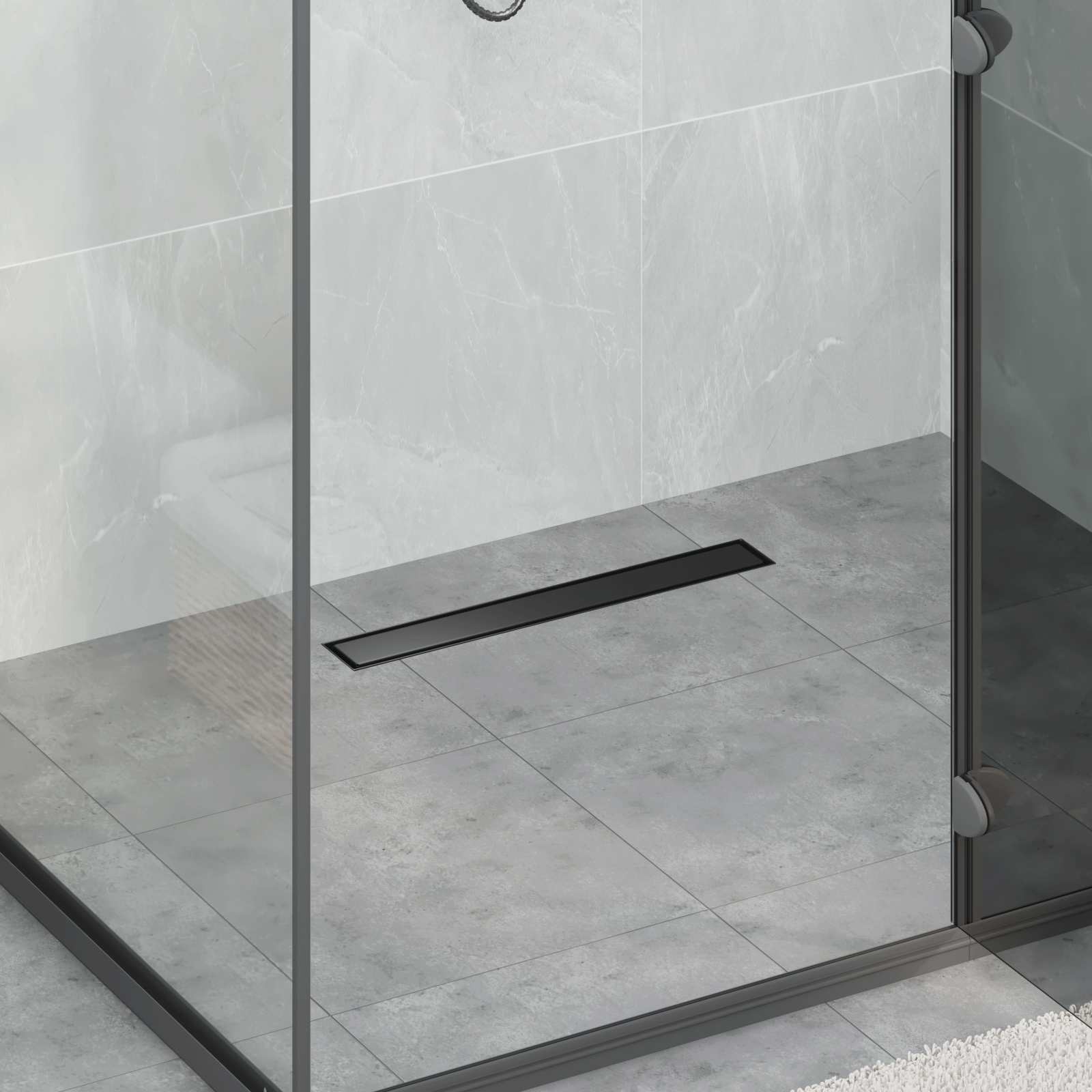 Duschablauf 2-in-1 mit 360° Siphon Silber 54 x 11 x 9,5 cm