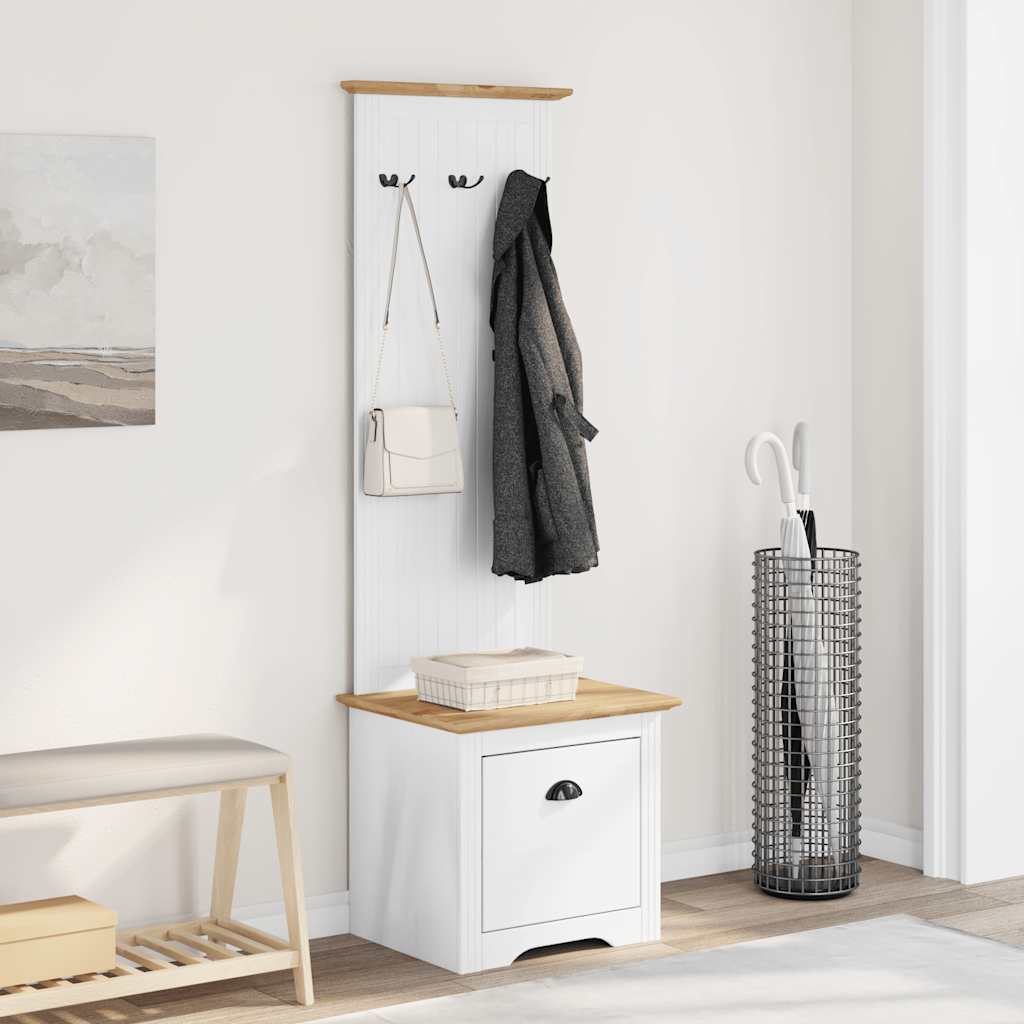Flurschrank mit Haken BODO Weiß 50x40x157 cm