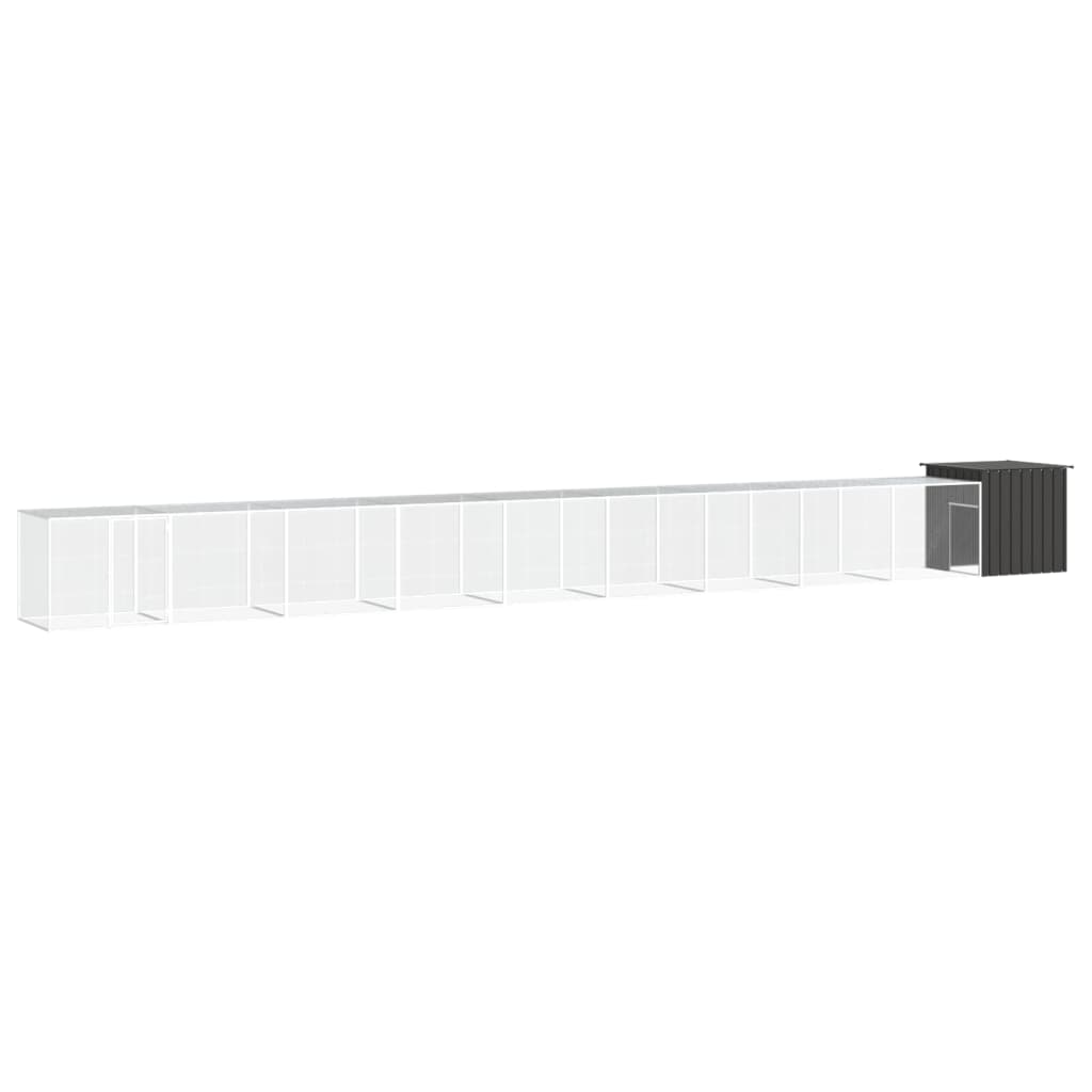 Hühnerkäfig Anthrazit 200x91x100 cm Verzinkter Stahl