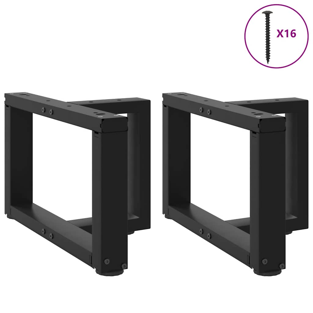 Couchtischbeine T-Form 2 Stk. Schwarz 30x25x(30-31) cm Stahl