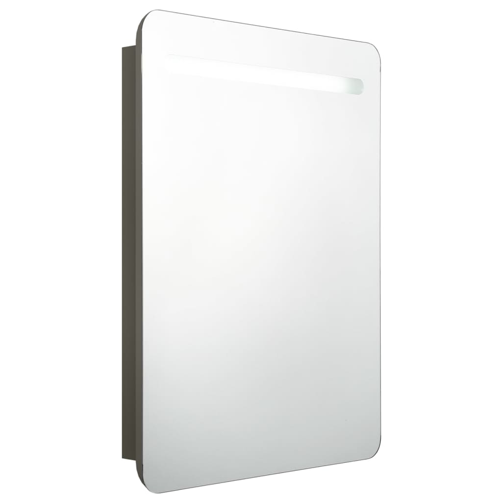 LED-Bad-Spiegelschrank Glänzendes Grau 60x11x80 cm