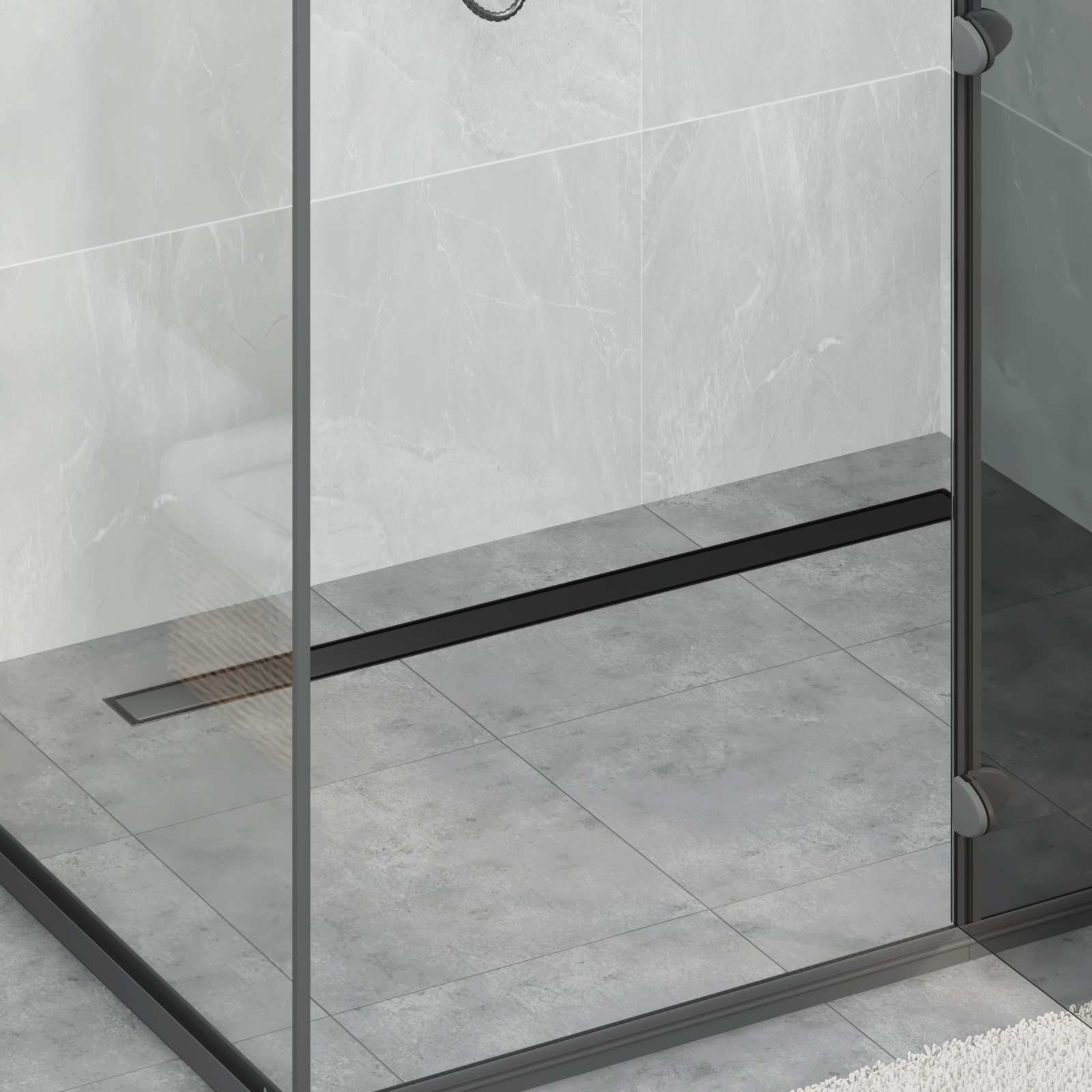 Duschablauf 2-in-1 mit 360° Siphon Silber 54 x 11 x 9,5 cm