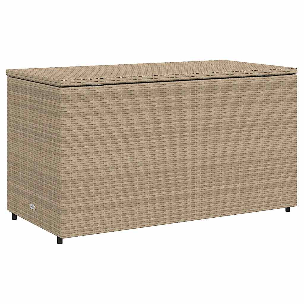 Gartenschrank Schwarz 110x55x60,5 cm Poly Rattan
