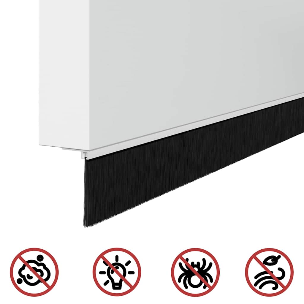 Selbstklebende Türbürstendichtungen 2 pcs Braun 100 cm