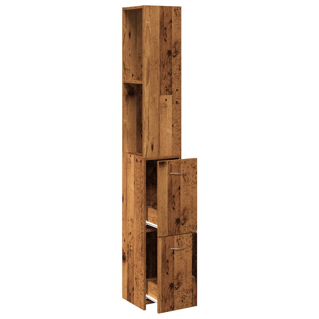 Badschrank Weiß 25x26,5x170 cm Holzwerkstoff