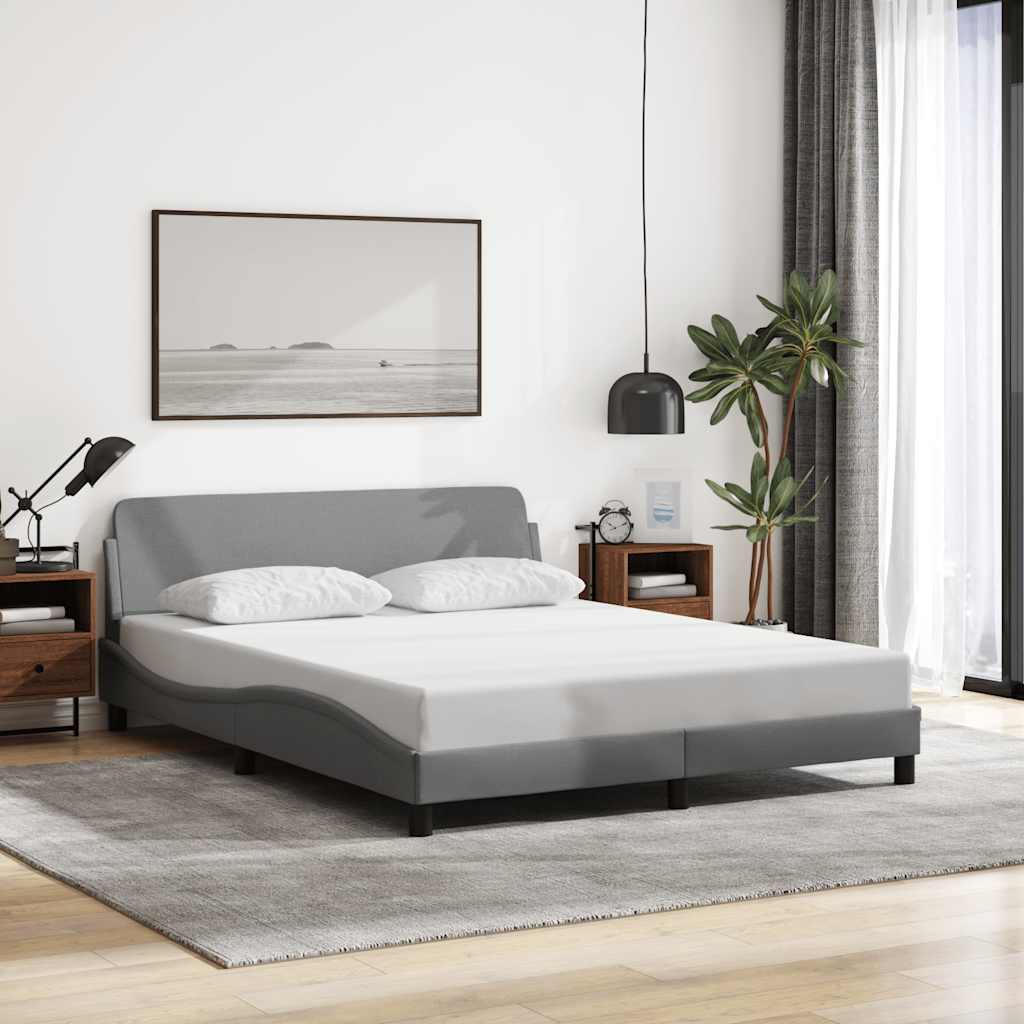 Bettgestell "Dover" Hellgrau 100x190 cm Stoff