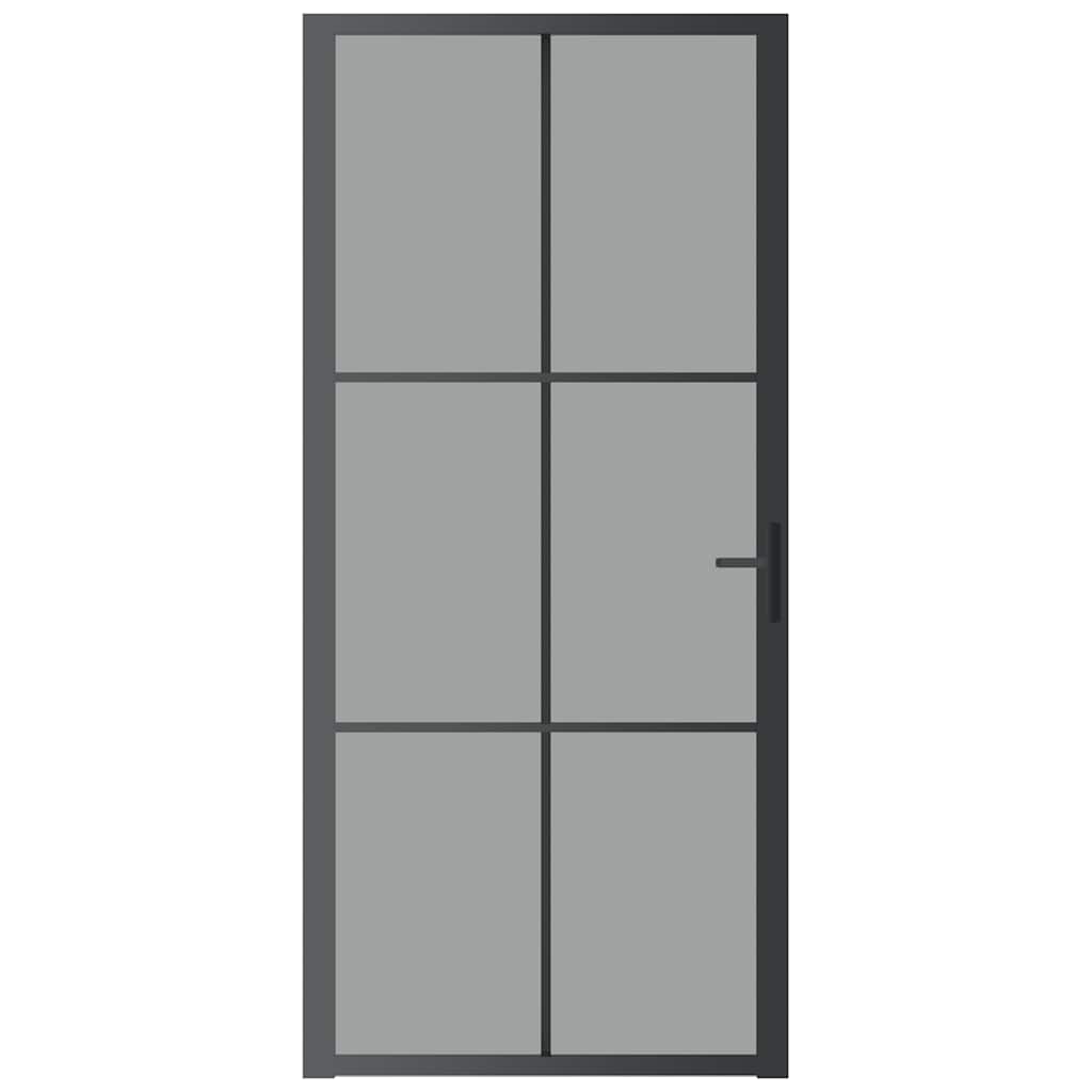 Innentür ESG Glas und Aluminium 76x201,5 cm Schwarz