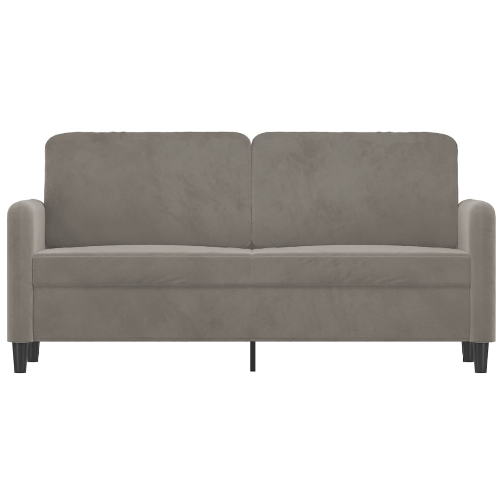 2-Sitzer-Sofa Hellgrau 120 cm Samt