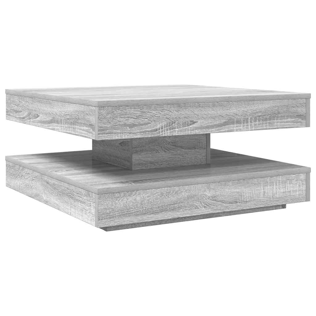 Couchtisch 360-Grad Drehbar Weiß 90x90x34,5 cm