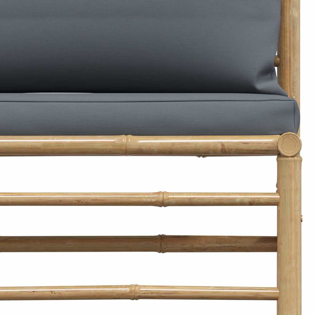 3-tlg. Garten-Lounge-Set mit Kissen Bambus