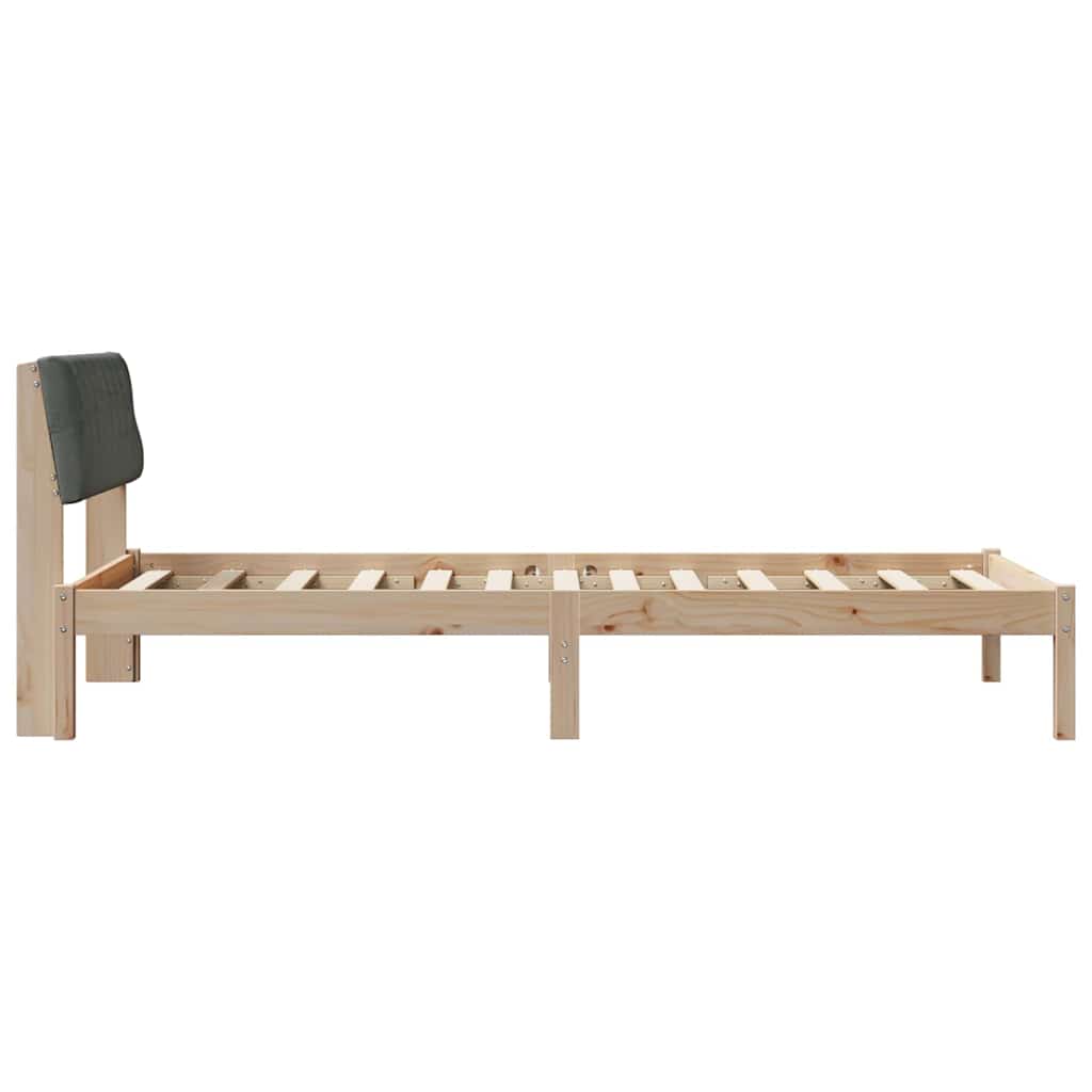 Bettgestell Braun und hellgrau 200 x 200 cm Massivholz Kiefer