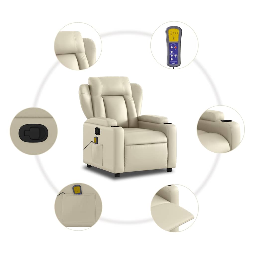Massage-Relaxsessel, Kunstleder, Schwarz
