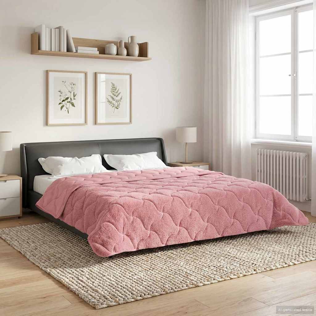 Sommerdecke Anthrazit 135 x 200 cm Mikrofaser und Teddy-Fleece