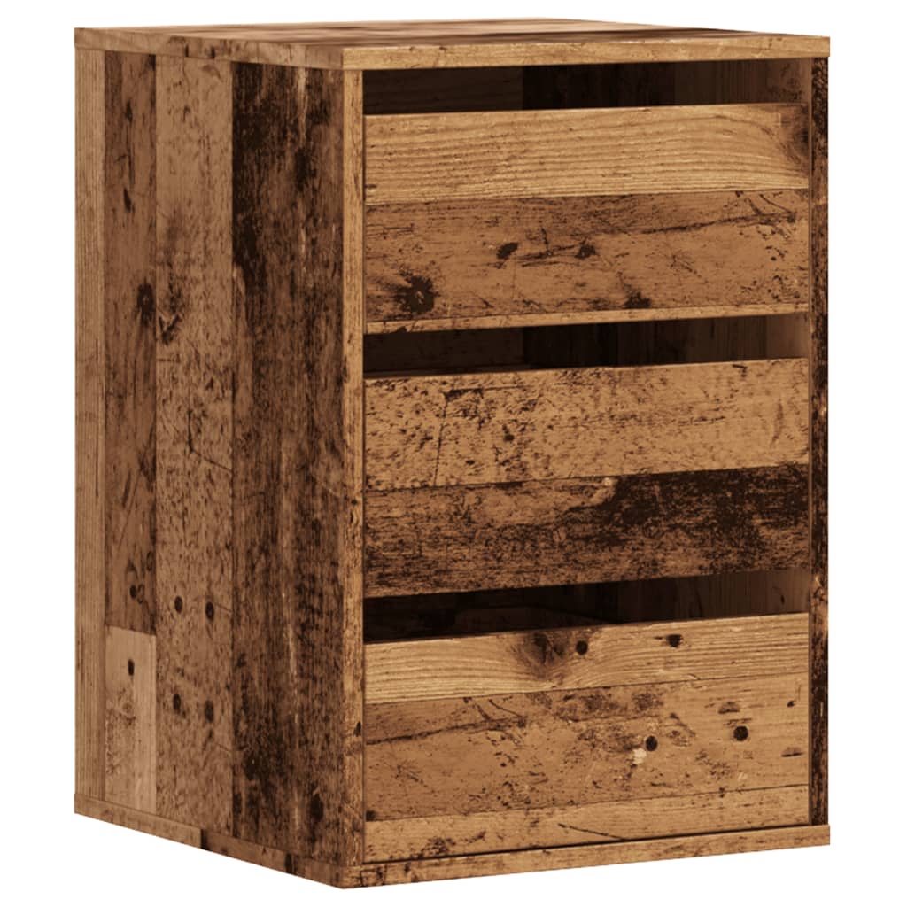 Schubladenschrank Schwarz Eichen-Optik 41 x 40 x 58 cm