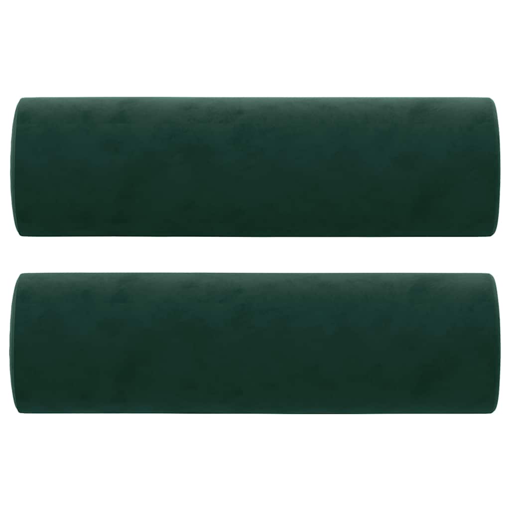 Zierkissen 2 Stk. Hellgrau Ø15x50 cm Samt