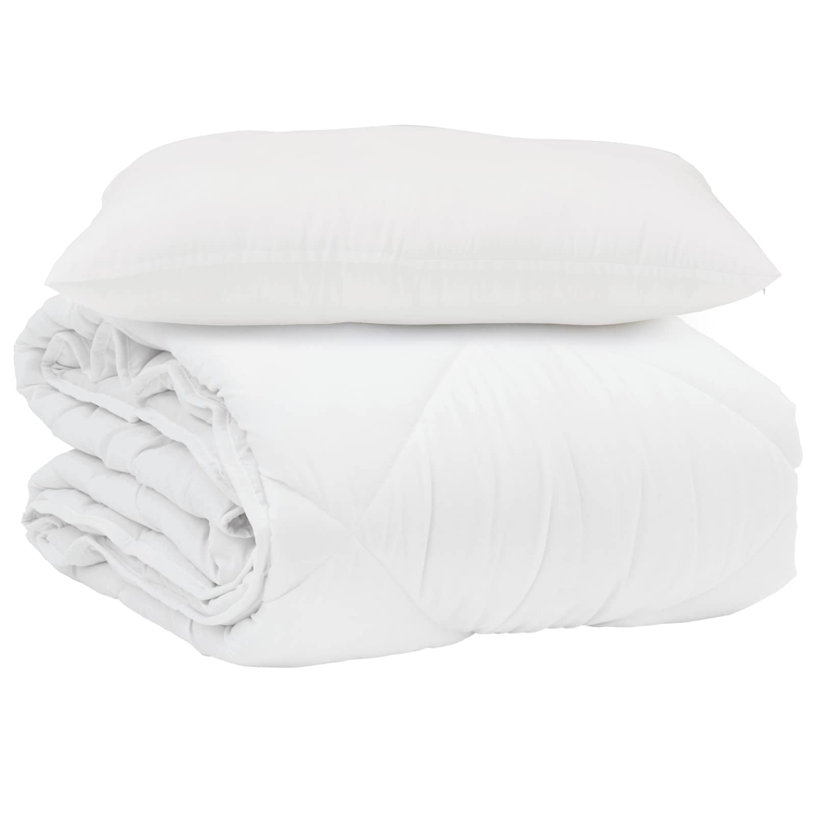 Sommerdecke mit Kissen 2 pcs Weiß Mikrofaser