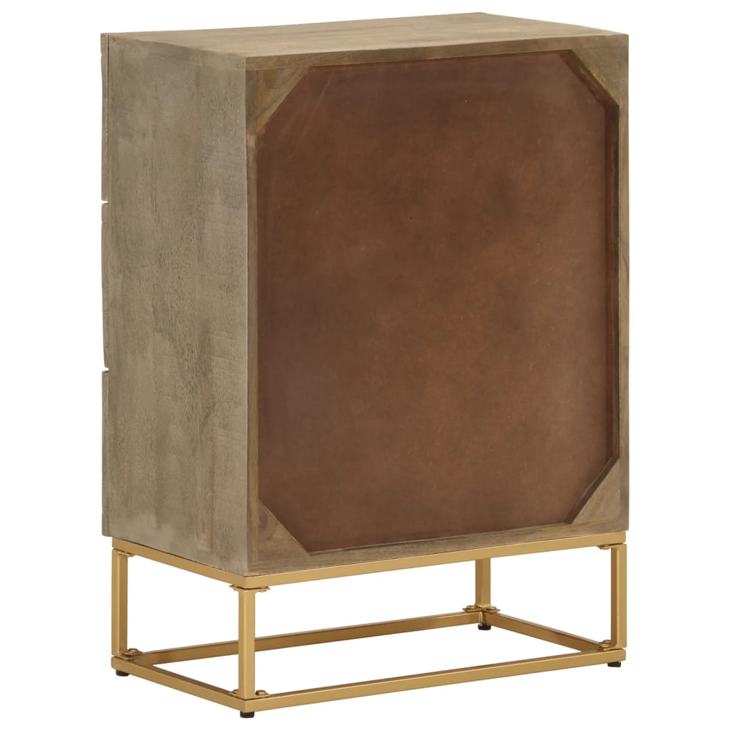 Nachttisch 40x30x50 cm Massivholz Mango und Eisen
