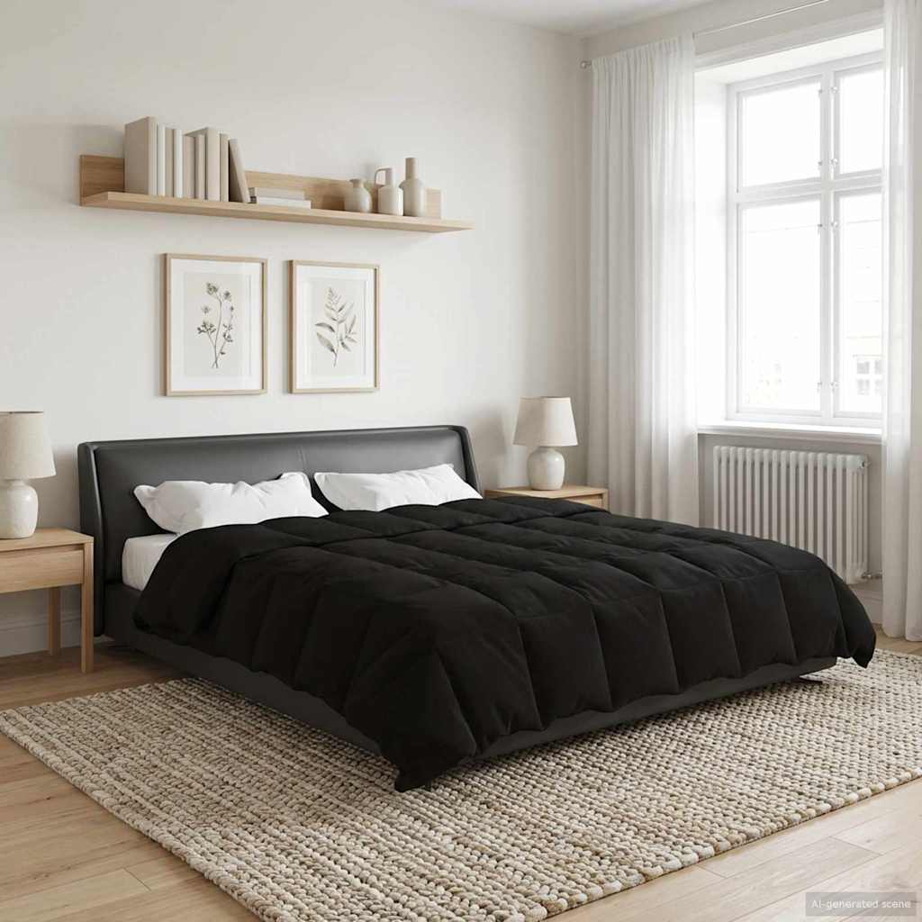 Winterbettdecke Gepolstert Anthrazit 240 x 260 cm Mikrofaser
