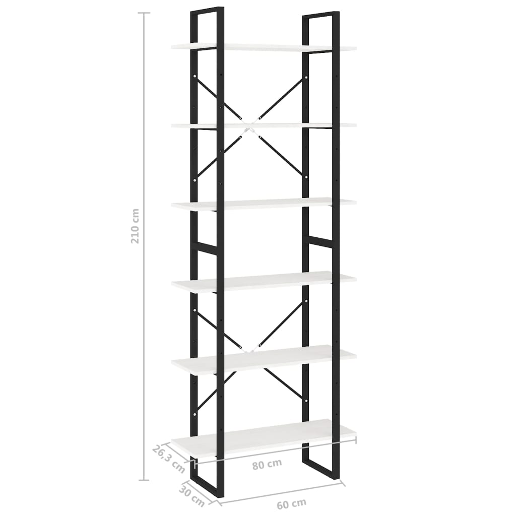 Bücherregal Weiß 80x30x105 cm Holzwerkstoff