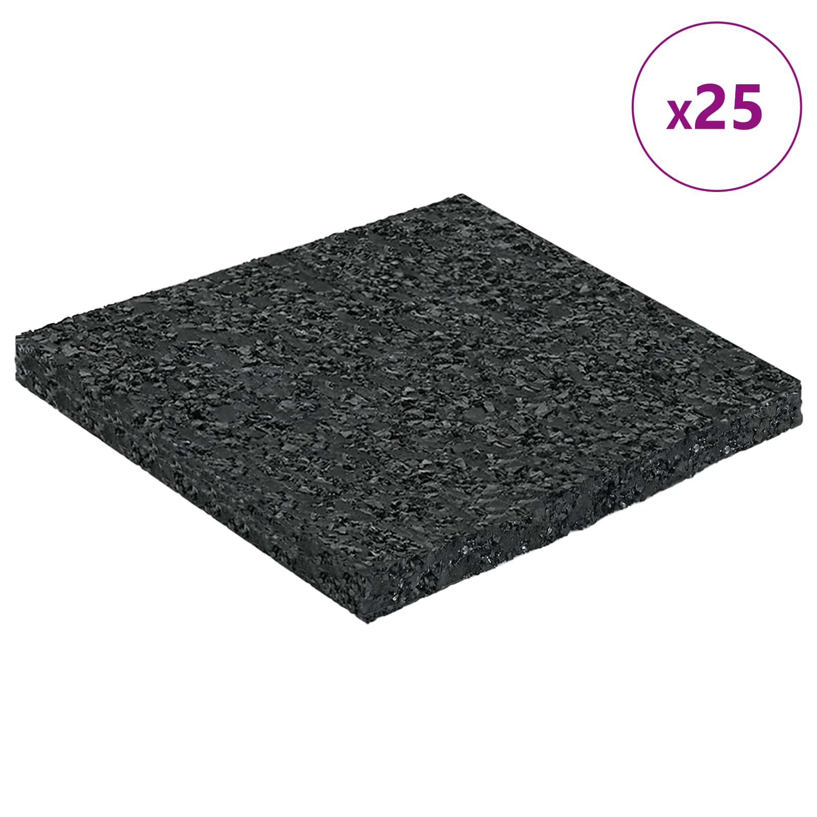 Gummigranulat-Patiopad Schwarz 6 x 9 x 0,3 cm Gummi