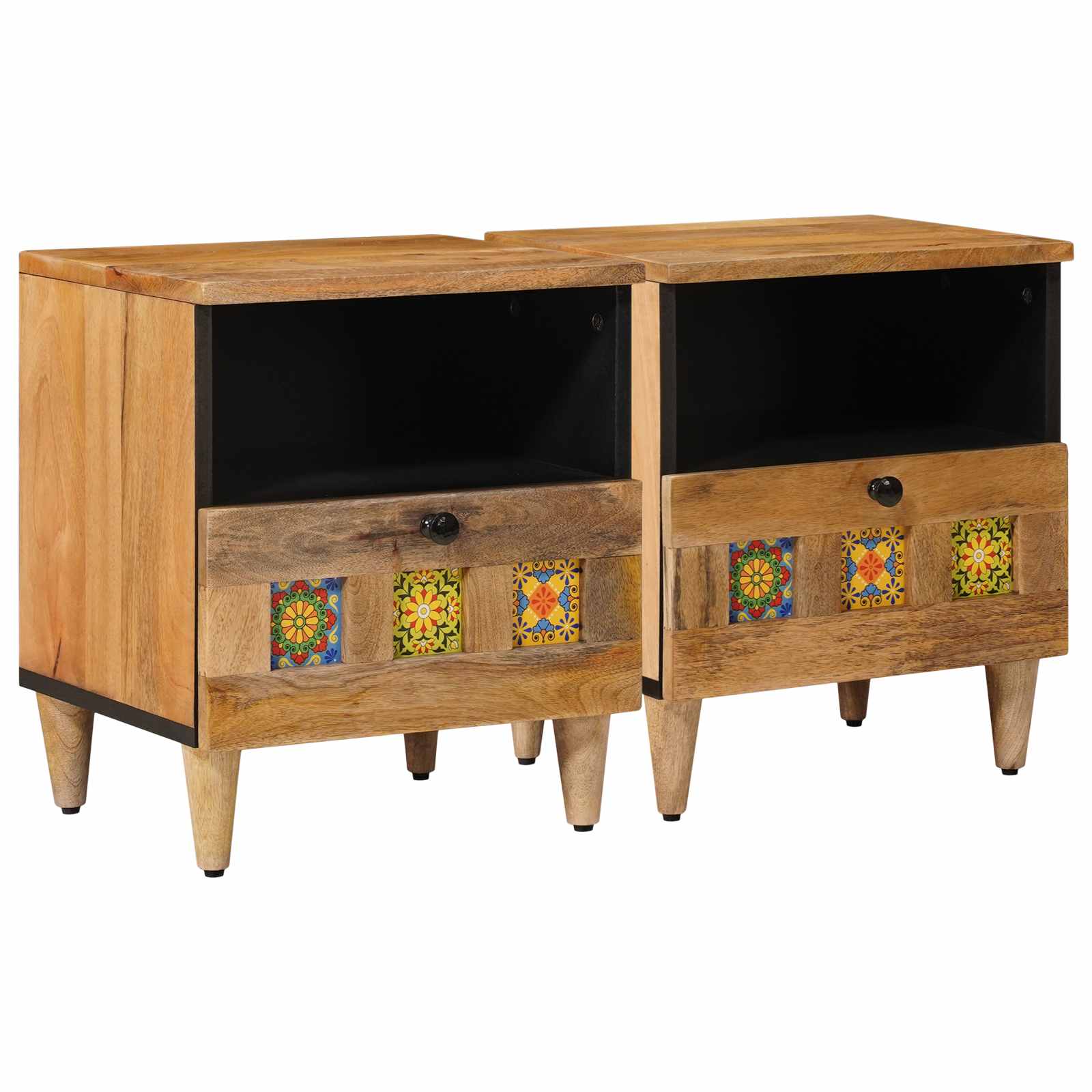 Nachttisch Braun 40 x 33 x 46 cm Massivholz Mango