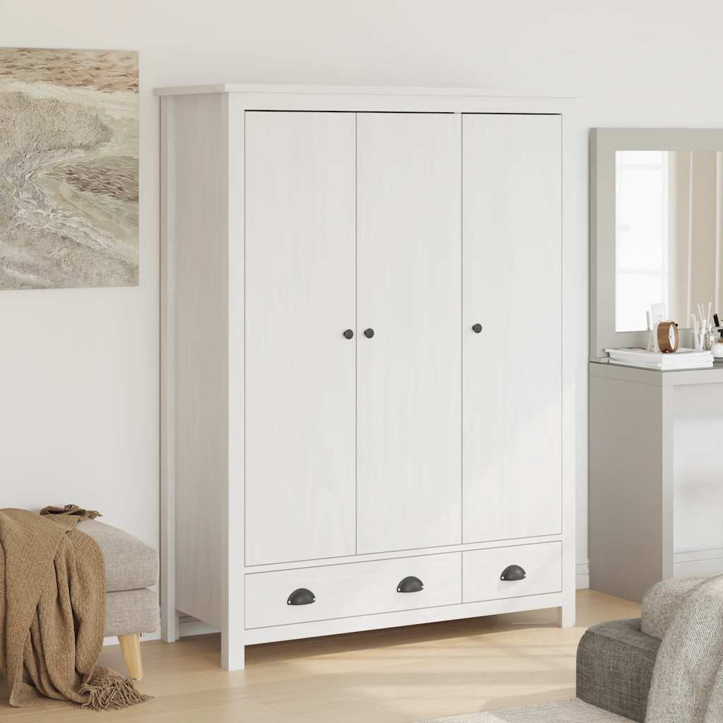Kleiderschrank mit 3 Türen Hill 127x50x170cm Massivholz Kiefer