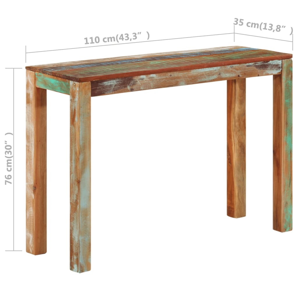 Konsolentisch 110x35x76 cm Raues Mangoholz