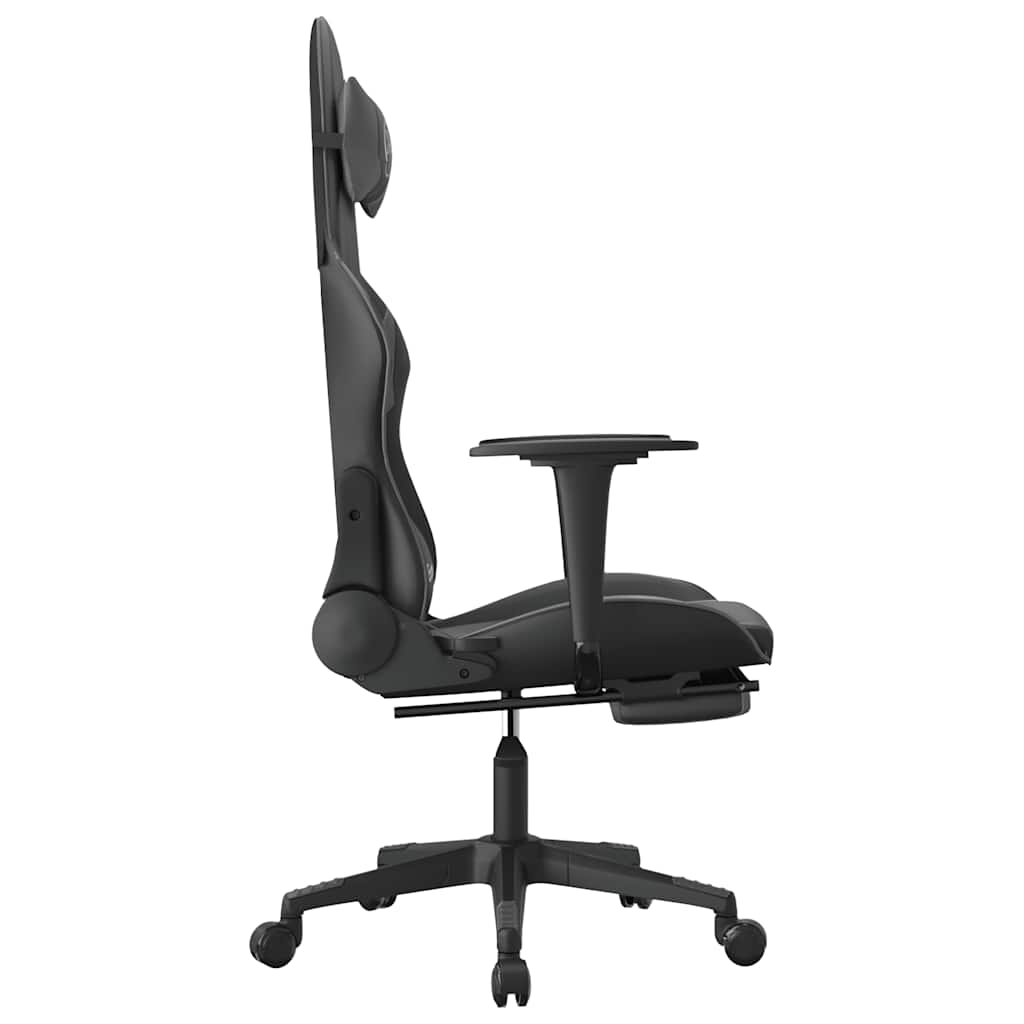 Gaming-Stuhl mit Massagefunktion Schwarz und Blau Kunstleder