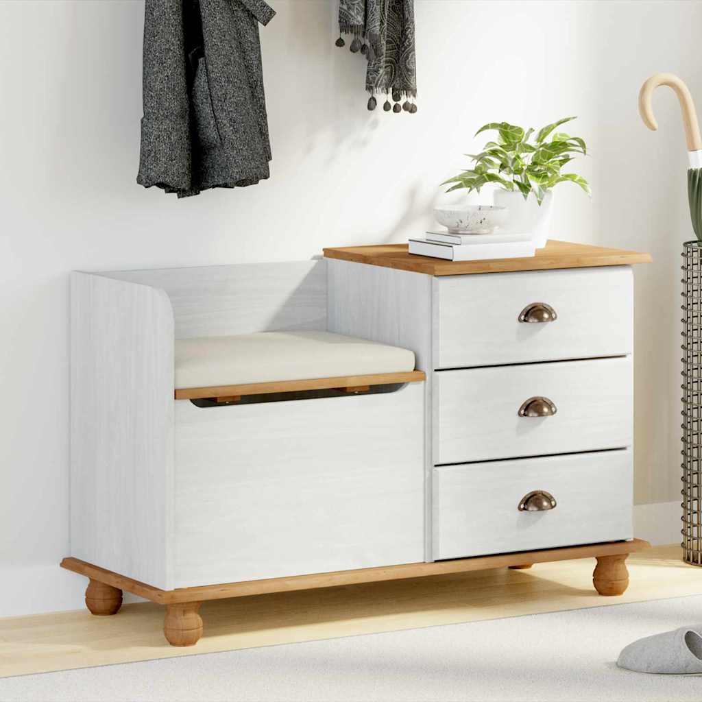 Sitzbank mit Stauraum mit Speicher ASKIM Braun 100 x 39 x 62 cm