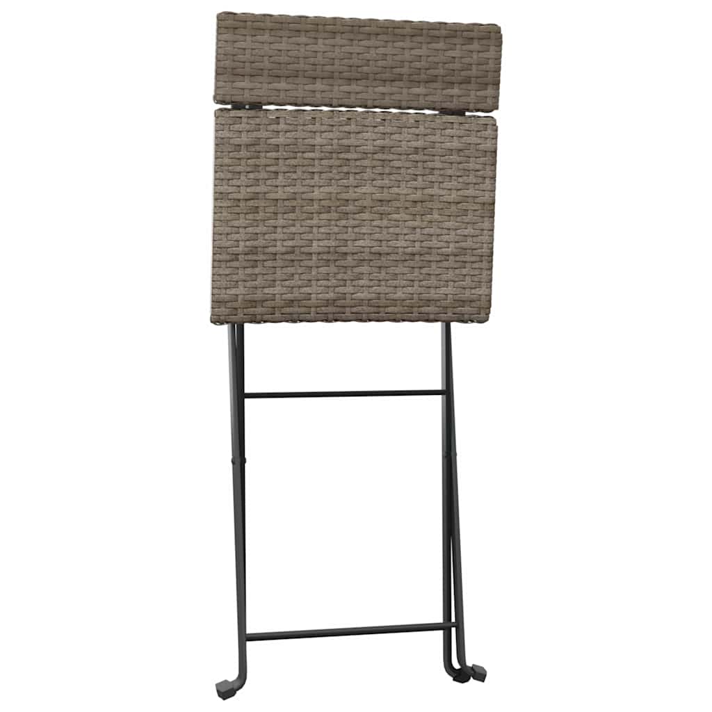 Bistrostühle 4 Stk. Klappbar Schwarz Poly Rattan und Stahl