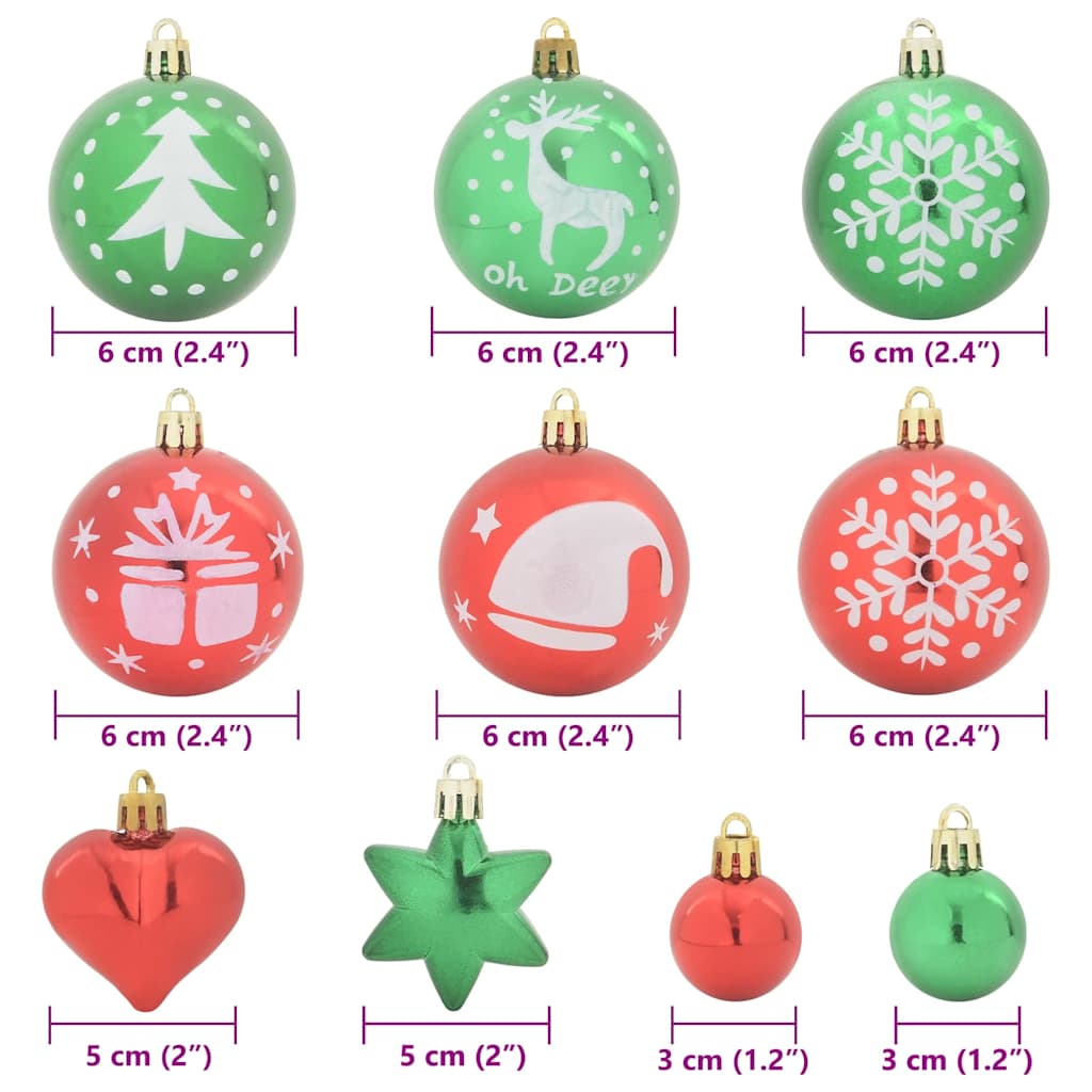 Weihnachtskugel-Set 40 pcs Gold und Rot Kunststoff