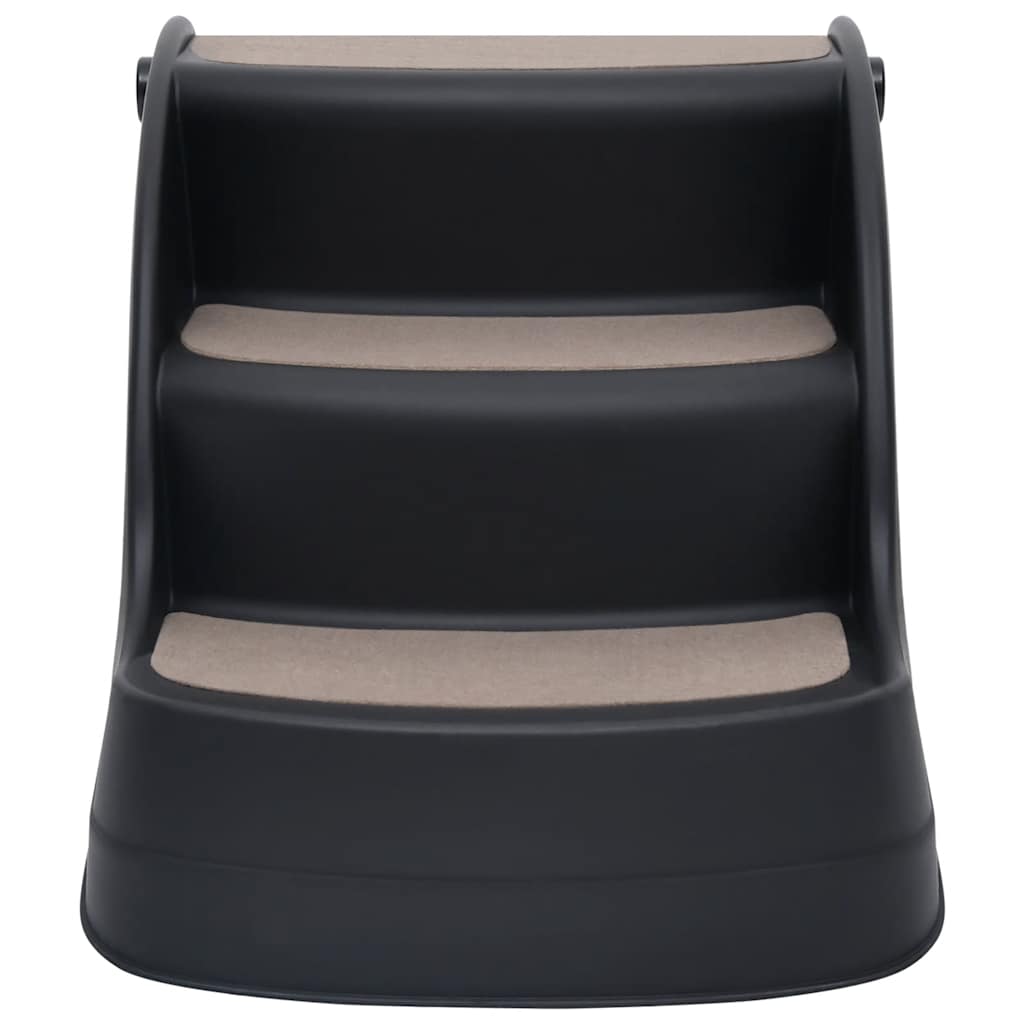 Hundetreppe mit 3 Stufen Klappbar Creme 50x38x38 cm Kunststoff