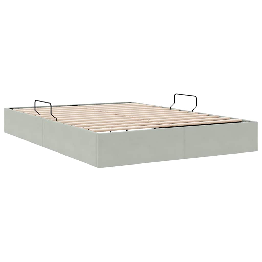 Aufbewahrungsbett mit Matratze Dunkelgrau 100 x 190 cm Samt