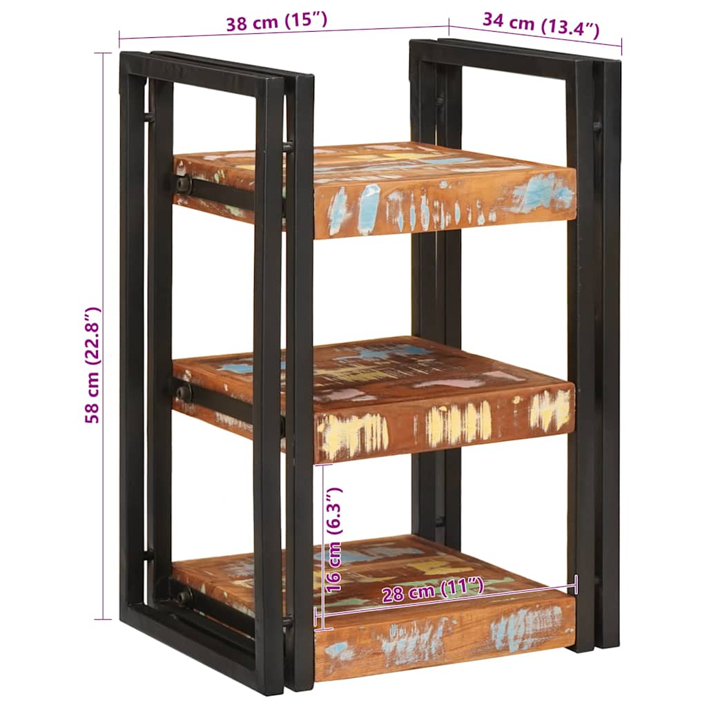 Nachttisch Braun und Schwarz 38 x 33 x 58 cm Massivholz Mango