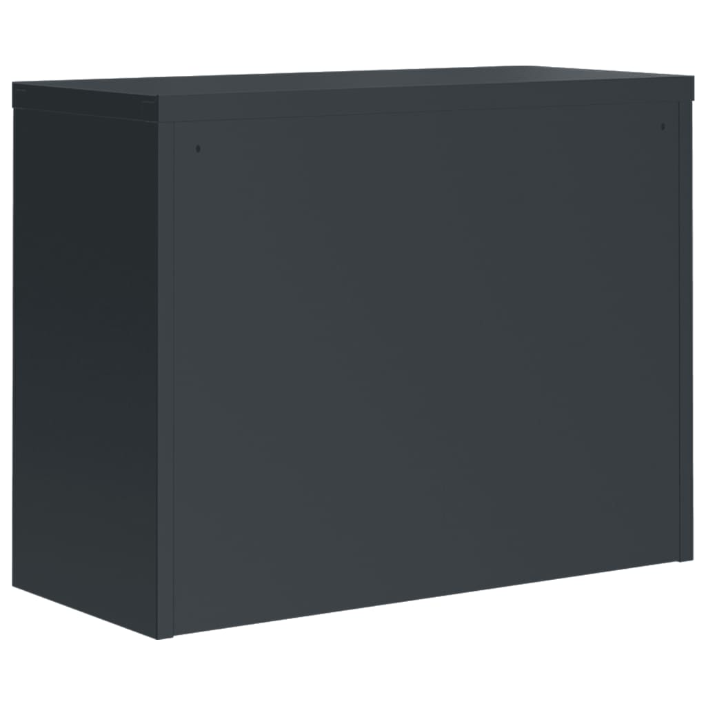 Aktenschrank mit 2 Türen Grau 90 cm Stahl