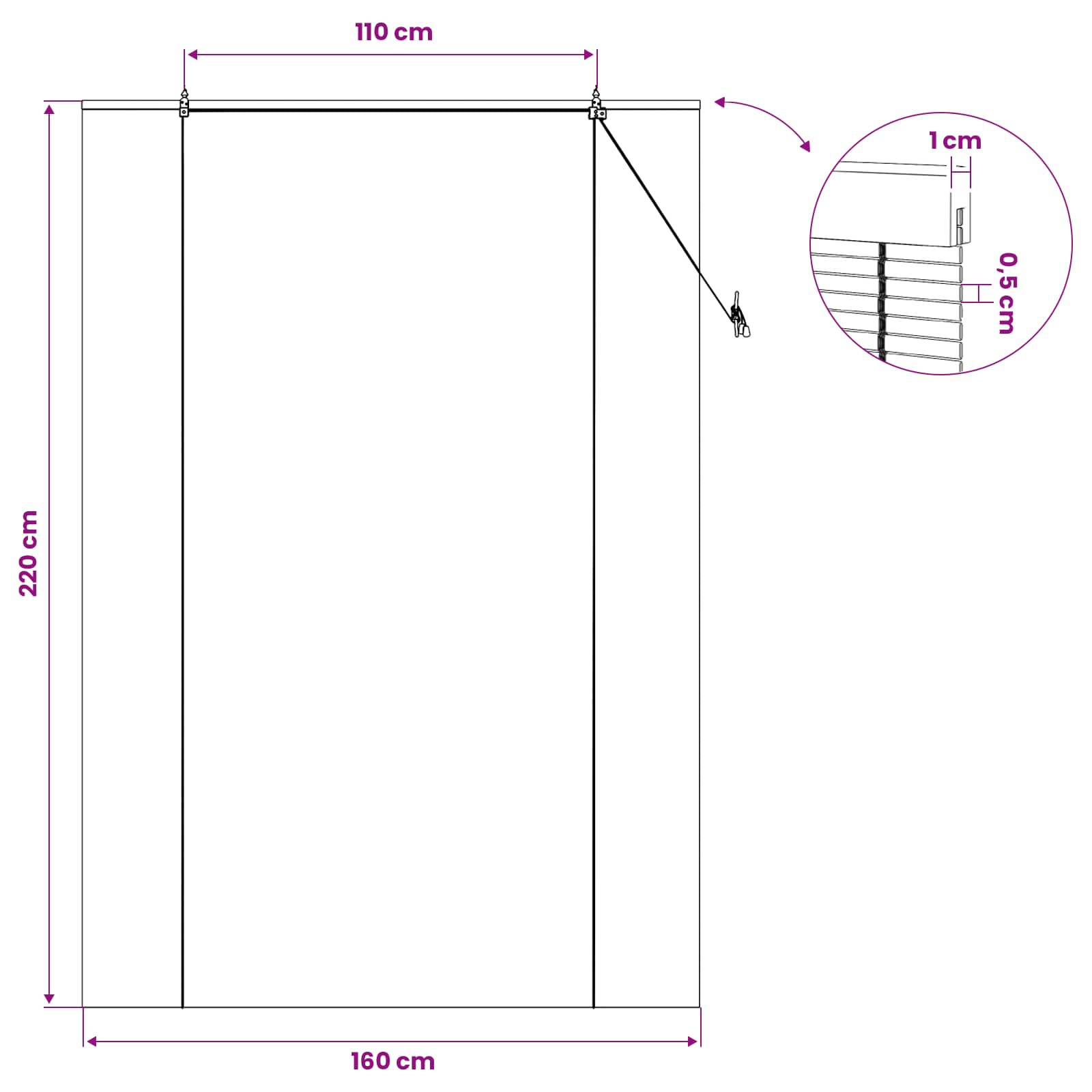 Rollo Braun 60 x 160 cm Bambus