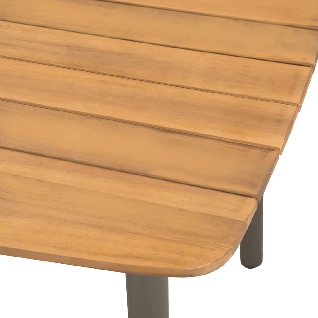 Couchtisch 80x80x72 cm Massivholz Akazie und Stahl