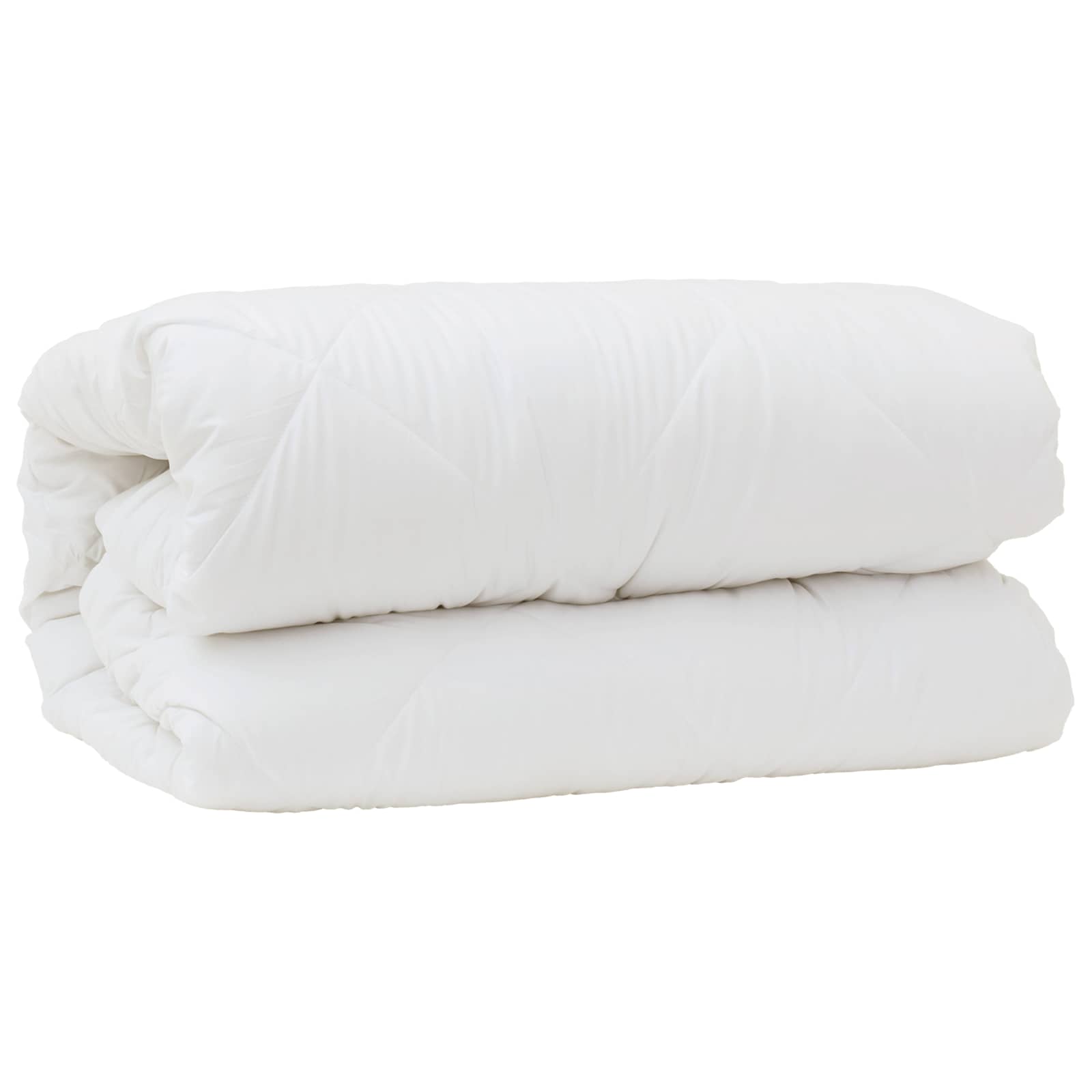 Bettdecken Set 3 pcs Weiß Mikrofaser und Daunenfedern