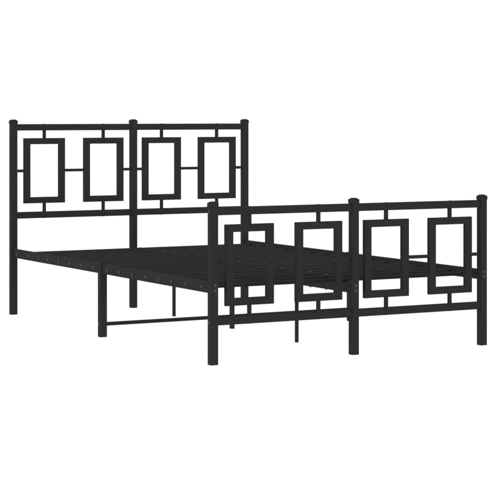 Bettgestell mit Kopf- und Fußteil Metall Weiß 180x200 cm