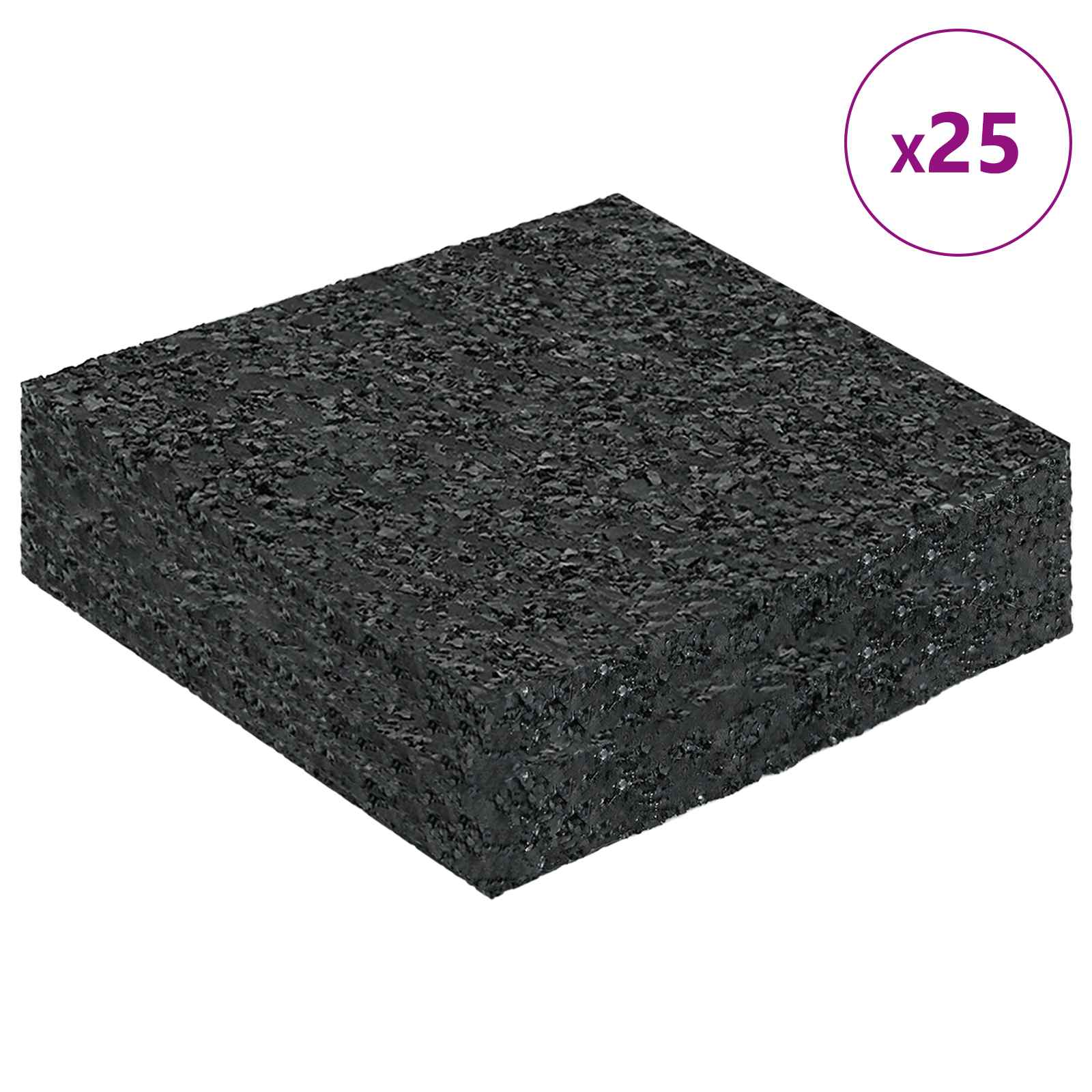 Gummigranulat-Patiopad Schwarz 6 x 9 x 0,3 cm Gummi