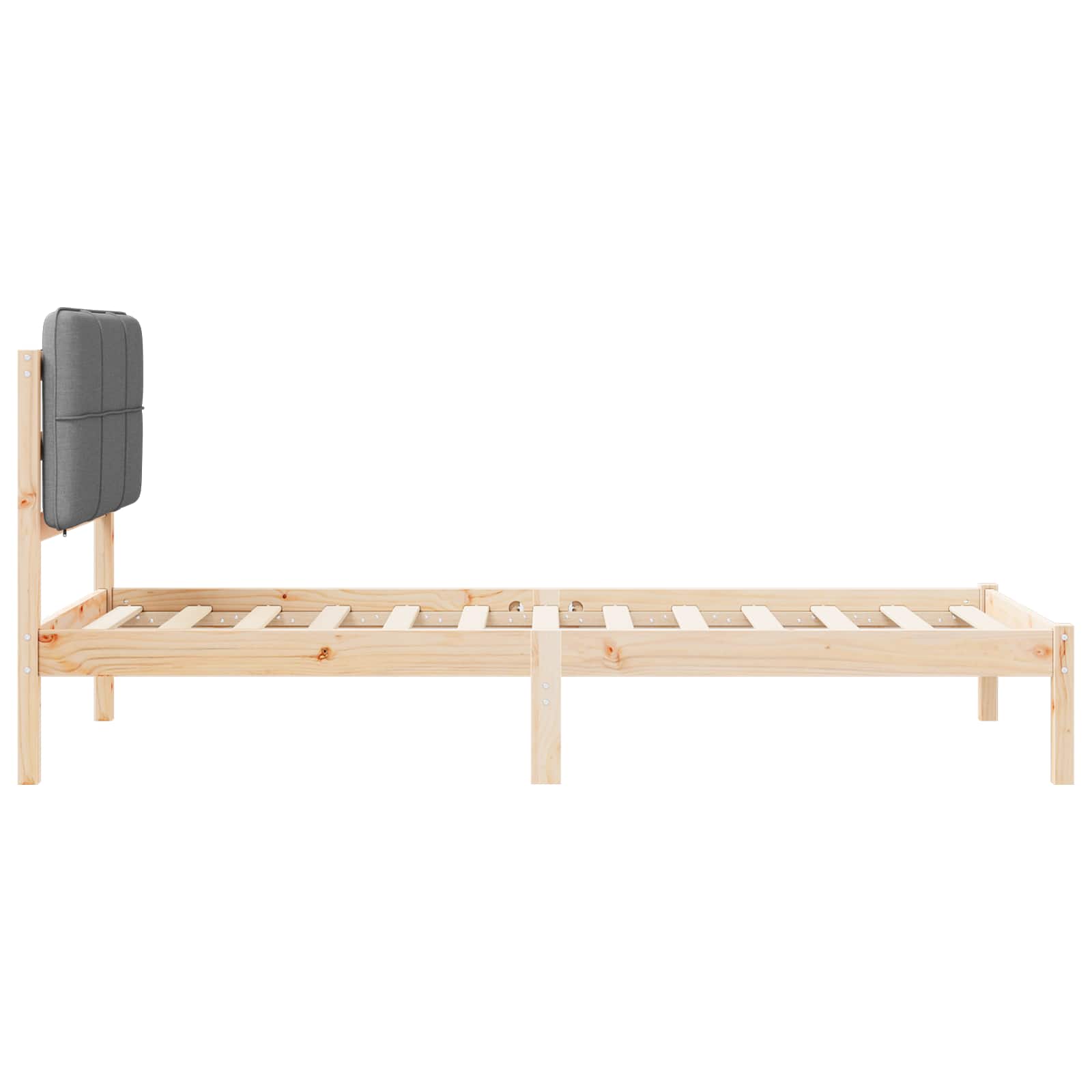 Bettgestell mit gepolstertem Kopfteil Hellgrau 200 x 200 cm