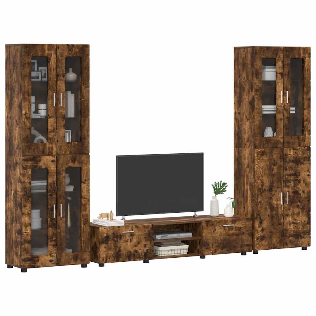 Highboard mit Regal FLORIN Weiß 60 x 35 x 182 cm Holzwerkstoff