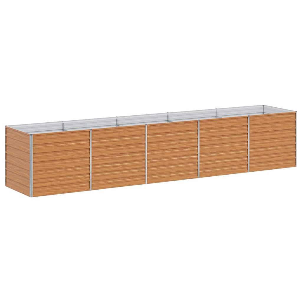 Hochbeet Hellbraun 100 x 100 x 77 cm Verzinkter Stahl