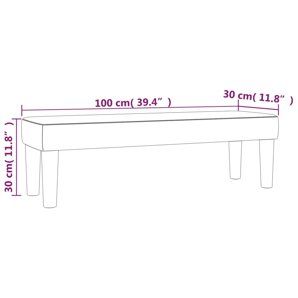 Sitzbank Hellgrau 70x30x30 cm Stoff