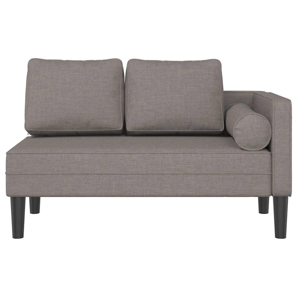 Chaiselongue mit Kissen Hellgrau Stoff