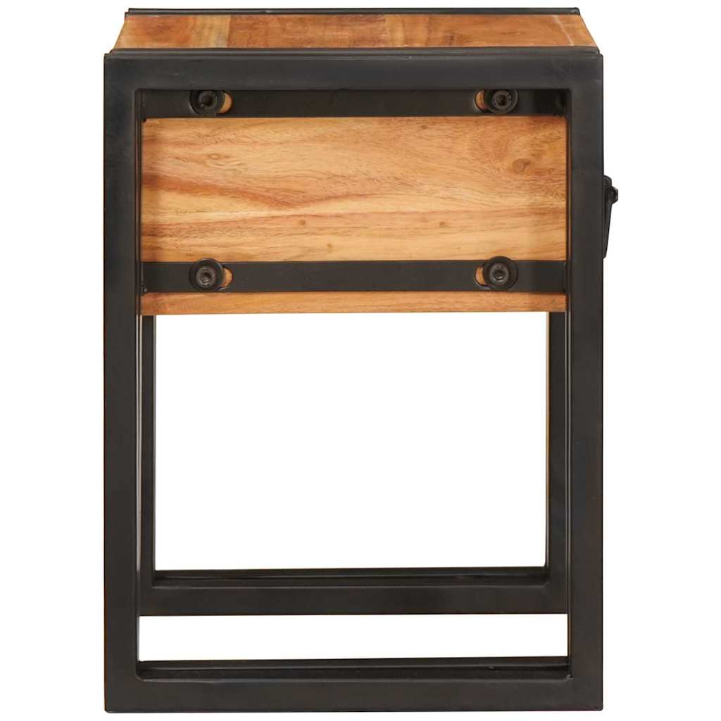 Beistelltisch mit Schubladen 40 x 40 x 50 cm Massivholz Mango